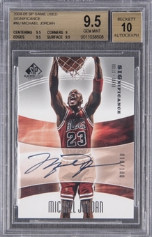 2004-05 SP Game Used Edition "Significance" #MJ Michael Jordan Signed Card (#010/100) – BGS GEM MINT 9.5/BGS 10